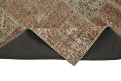 Kırk Yama Kahverengi Patchwork Pamuk Yün El Dokuma Halısı 86x304 Agacan