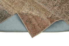 Kırk Yama Kahverengi Patchwork Pamuk Yün El Dokuma Halısı 86x304 Agacan