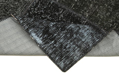 Kırk Yama Siyah Patchwork Pamuk Yün El Dokuma Halısı 85x309 Agacan