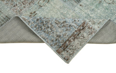Kırk Yama Mavi Patchwork Pamuk Yün El Dokuma Halısı 85x303 Agacan
