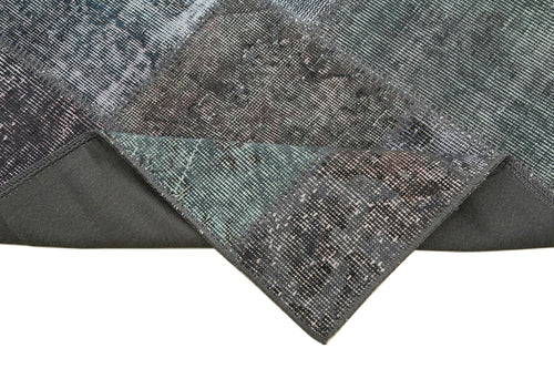 Kırk Yama Gri Patchwork Pamuk Yün El Dokuma Halısı 85x307 Agacan