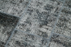 Kırk Yama Gri Patchwork Pamuk Yün El Dokuma Halısı 85x306 Agacan
