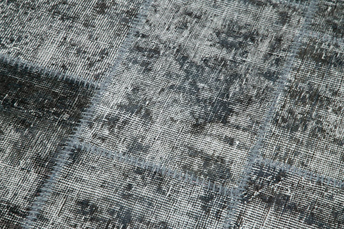 Kırk Yama Gri Patchwork Pamuk Yün El Dokuma Halısı 85x306 Agacan