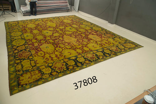Tebriz Sarı Klasik Pamuk Yün El Dokuma Halısı 448x538 Agacan