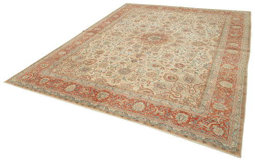 Persian Bej Klasik Pamuk Yün El Dokuma Halısı 269x348 Agacan