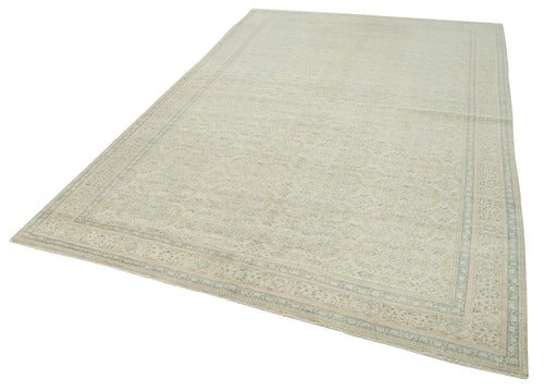 Kayseri Vintage Bej Eskitme Pamuk Yün El Dokuma Halısı 194x292 Agacan
