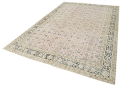 Kayseri Vintage Bej Eskitme Pamuk Yün El Dokuma Halısı 205x306 Agacan