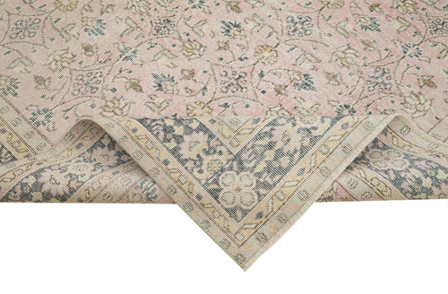 Kayseri Vintage Bej Eskitme Pamuk Yün El Dokuma Halısı 205x306 Agacan