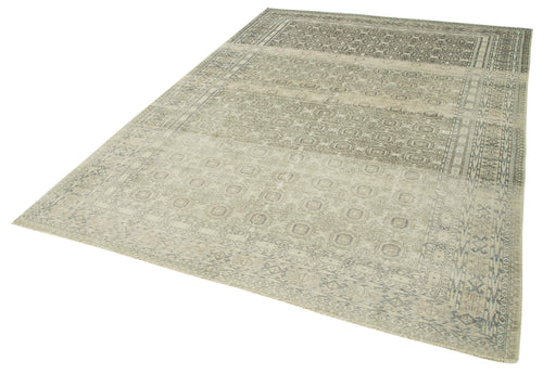 Kayseri Vintage Bej Eskitme Pamuk Yün El Dokuma Halısı 195x290 Agacan