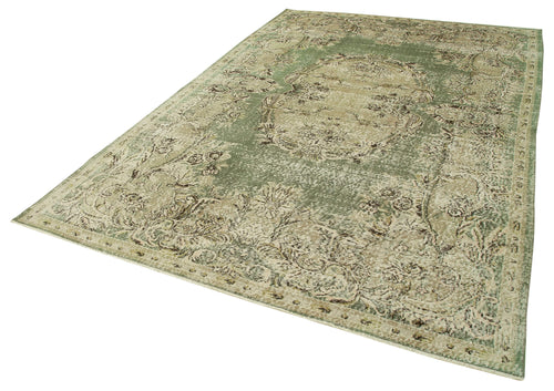 Kayseri Vintage Bej Eskitme Pamuk Yün El Dokuma Halısı 208x314 Agacan