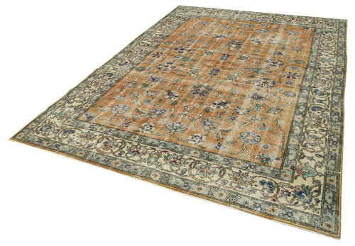 Kayseri Vintage Bej Eskitme Pamuk Yün El Dokuma Halısı 208x305 Agacan