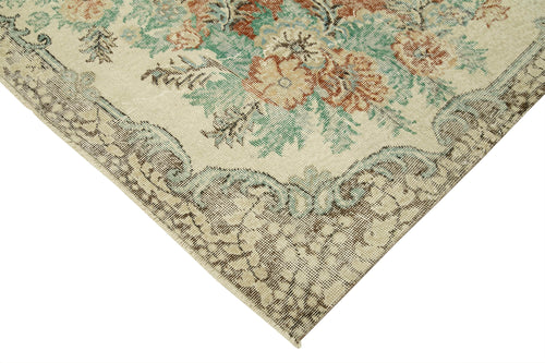 Kayseri Vintage Bej Eskitme Pamuk Yün El Dokuma Halısı 212x320 Agacan