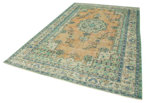 Kayseri Vintage Bej Eskitme Pamuk Yün El Dokuma Halısı 197x310 Agacan