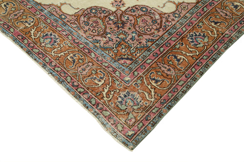 Kayseri Vintage Bej Eskitme Pamuk Yün El Dokuma Halısı 190x293 Agacan