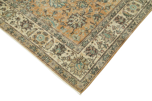 Kayseri Vintage Bej Eskitme Pamuk Yün El Dokuma Halısı 206x313 Agacan