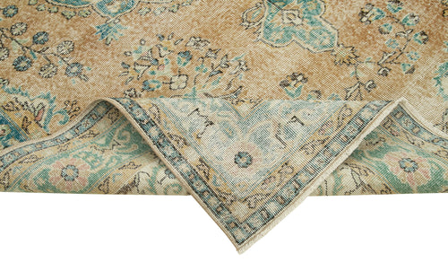 Kayseri Vintage Bej Eskitme Pamuk Yün El Dokuma Halısı 206x317 Agacan
