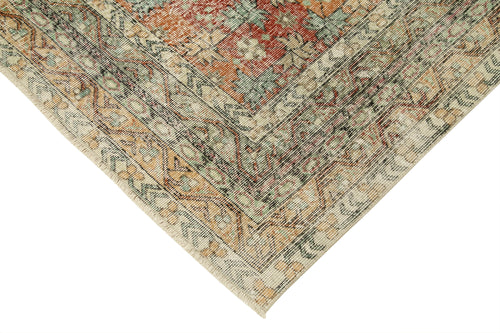 Kayseri Vintage Bej Eskitme Pamuk Yün El Dokuma Halısı 196x310 Agacan