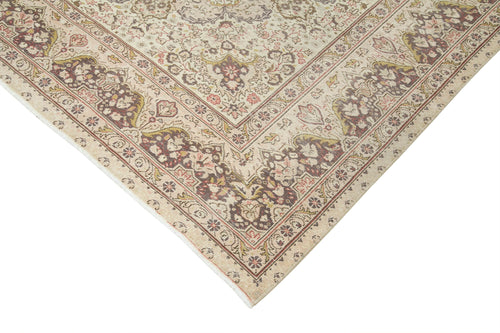 Kayseri Vintage Bej Eskitme Pamuk Yün El Dokuma Halısı 215x289 Agacan