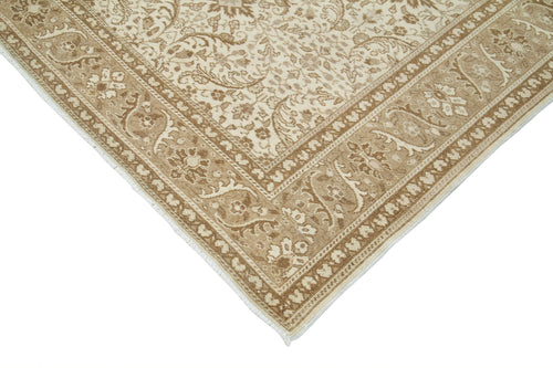 Kayseri Vintage Bej Eskitme Pamuk Yün El Dokuma Halısı 200x293 Agacan