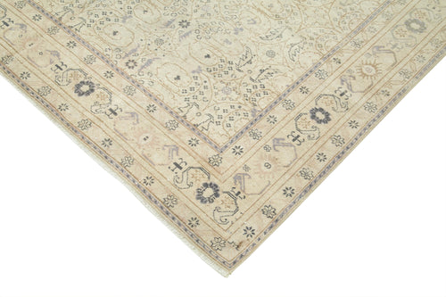 Kayseri Vintage Bej Eskitme Pamuk Yün El Dokuma Halısı 196x285 Agacan
