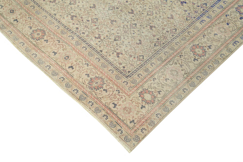 Kayseri Vintage Bej Eskitme Pamuk Yün El Dokuma Halısı 190x264 Agacan
