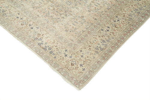 Kayseri Vintage Bej Eskitme Pamuk Yün El Dokuma Halısı 200x285 Agacan