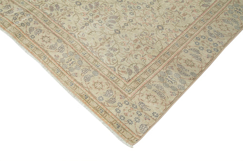 Kayseri Vintage Bej Eskitme Pamuk Yün El Dokuma Halısı 182x286 Agacan