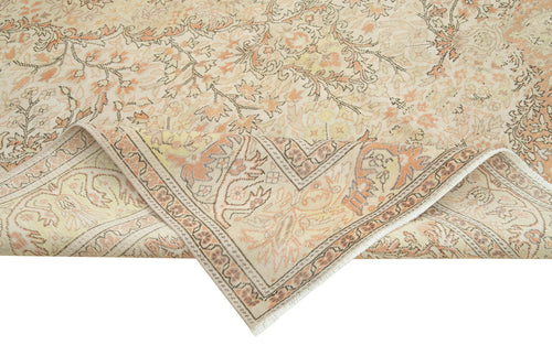 Kayseri Vintage Bej Eskitme Pamuk Yün El Dokuma Halısı 190x297 Agacan