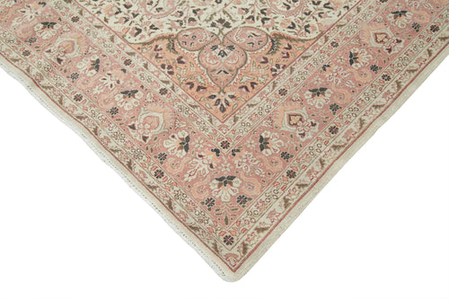 Kayseri Vintage Bej Eskitme Pamuk Yün El Dokuma Halısı 210x313 Agacan