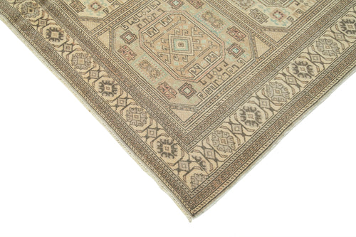 Kayseri Vintage Bej Eskitme Pamuk Yün El Dokuma Halısı 201x306 Agacan