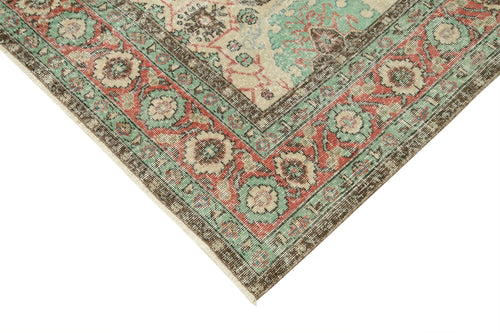 Kayseri Vintage Bej Eskitme Pamuk Yün El Dokuma Halısı 207x300 Agacan