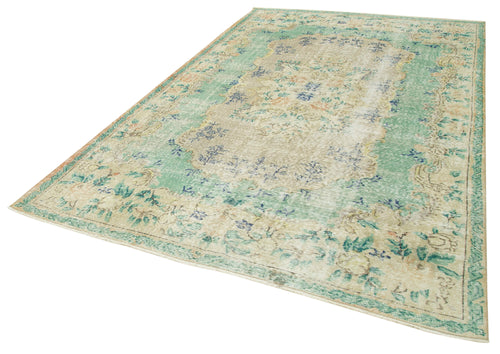 Kayseri Vintage Bej Eskitme Pamuk Yün El Dokuma Halısı 203x311 Agacan