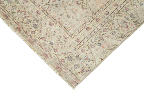 Kayseri Vintage Bej Eskitme Pamuk Yün El Dokuma Halısı 80x282 Agacan