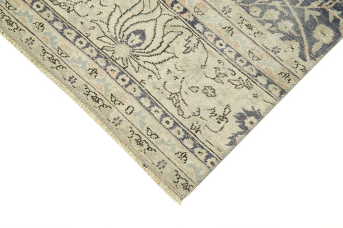 Kayseri Vintage Bej Eskitme Pamuk Yün El Dokuma Halısı 80x330 Agacan