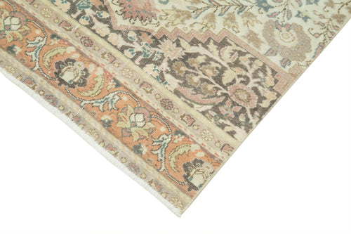 Kayseri Vintage Bej Eskitme Pamuk Yün El Dokuma Halısı 85x275 Agacan
