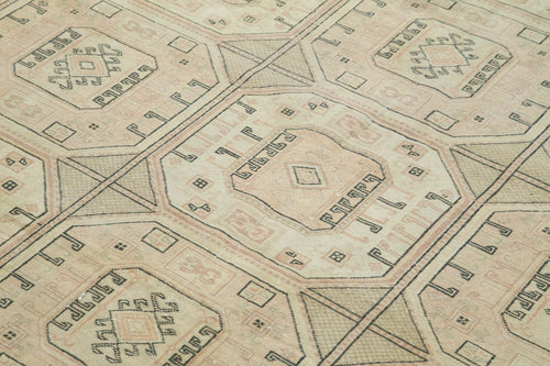 Kayseri Vintage Bej Eskitme Pamuk Yün El Dokuma Halısı 200x294 Agacan