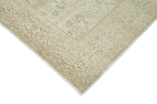 Kayseri Vintage Bej Eskitme Pamuk Yün El Dokuma Halısı 196x296 Agacan