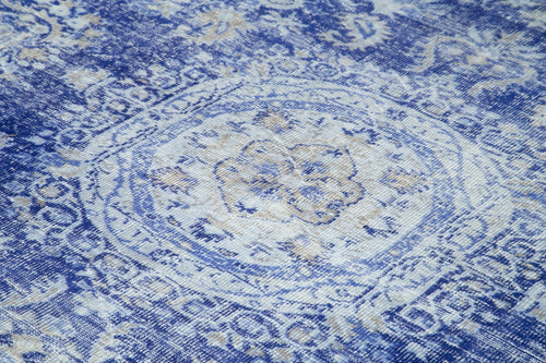 Kayseri Vintage Mavi Eskitme Pamuk Yün El Dokuma Halısı 284x335 Agacan