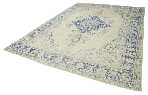 Kayseri Vintage Bej Eskitme Pamuk Yün El Dokuma Halısı 270x364 Agacan