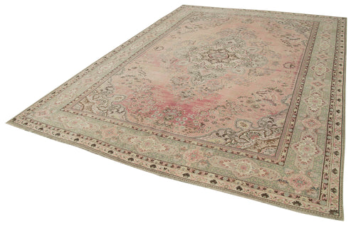 Kayseri Vintage Bej Eskitme Pamuk Yün El Dokuma Halısı 250x350 Agacan