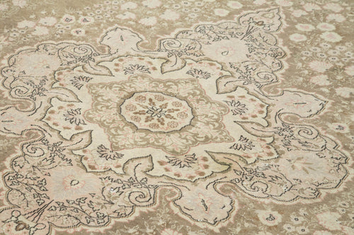 Kayseri Vintage Bej Eskitme Pamuk Yün El Dokuma Halısı 230x335 Agacan