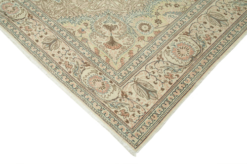 Kayseri Vintage Bej Eskitme Pamuk Yün El Dokuma Halısı 222x337 Agacan