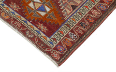 Vintage Herki Kırmızı Eskitme Pamuk Yün El Dokuma Halısı 85x345 Agacan