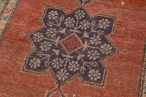 Vintage Herki Kahverengi Eskitme Pamuk Yün El Dokuma Halısı 82x383 Agacan