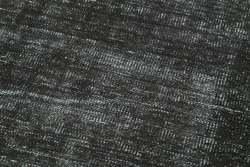 Overdyed Vintage Siyah Eskitme Pamuk Yün El Dokuma Halısı 80x298 Agacan