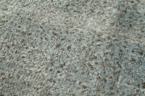 Overdyed Vintage Mavi Eskitme Pamuk Yün El Dokuma Halısı 80x299 Agacan