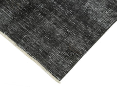 Overdyed Vintage Siyah Eskitme Pamuk Yün El Dokuma Halısı 81x295 Agacan