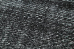 Overdyed Vintage Siyah Eskitme Pamuk Yün El Dokuma Halısı 81x295 Agacan