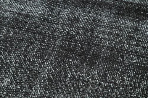 Overdyed Vintage Siyah Eskitme Pamuk Yün El Dokuma Halısı 81x295 Agacan