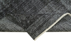 Overdyed Vintage Siyah Eskitme Pamuk Yün El Dokuma Halısı 81x295 Agacan